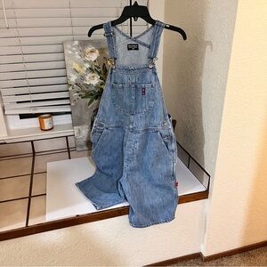 Vintage Ralph Lauren Polo Jeans Co. Light Blue Denim Overalls Shorts Size XS